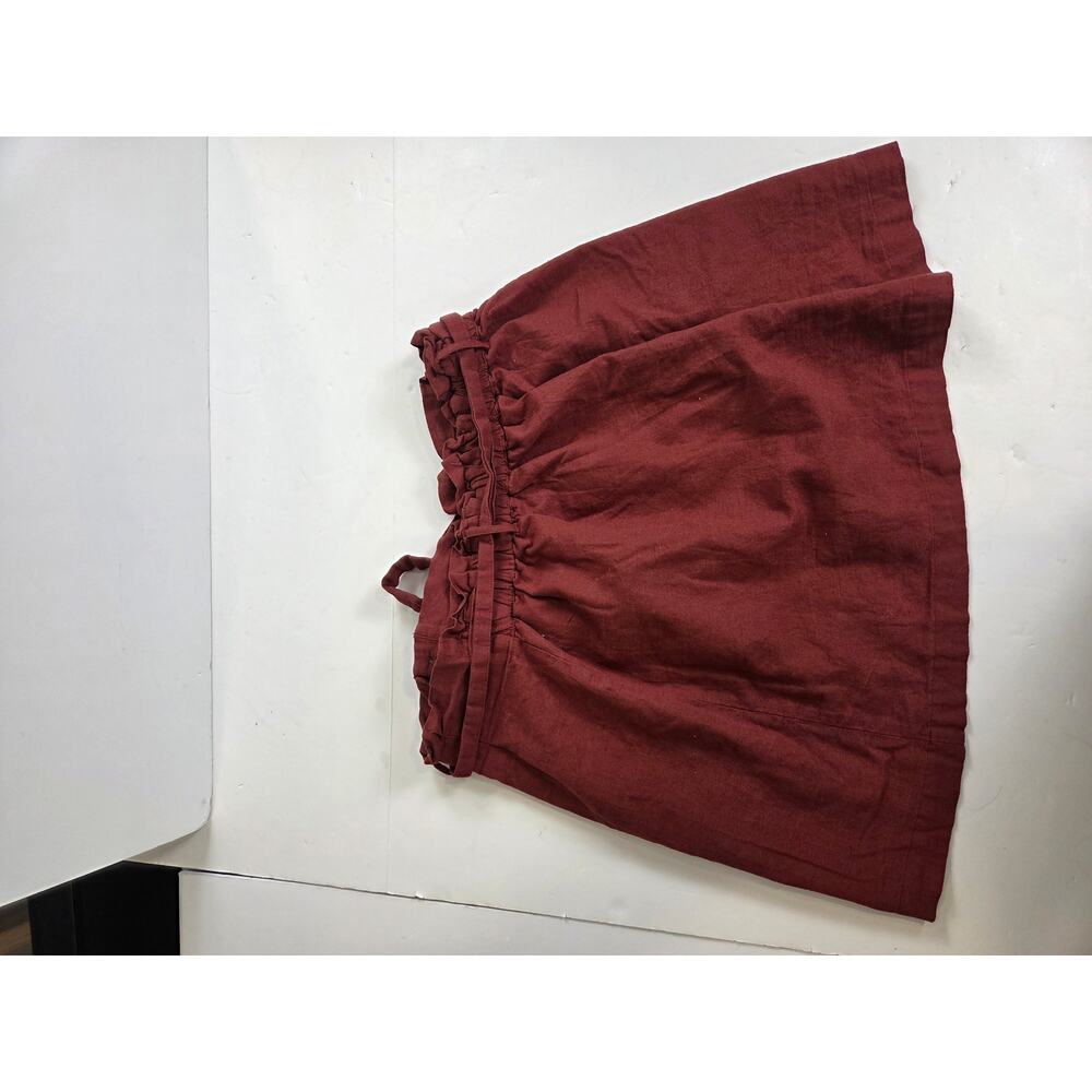 American Eagle Womens Brick Red A Line Linen Blend Lined Mini Skirt Size L - Picture 2 of 7